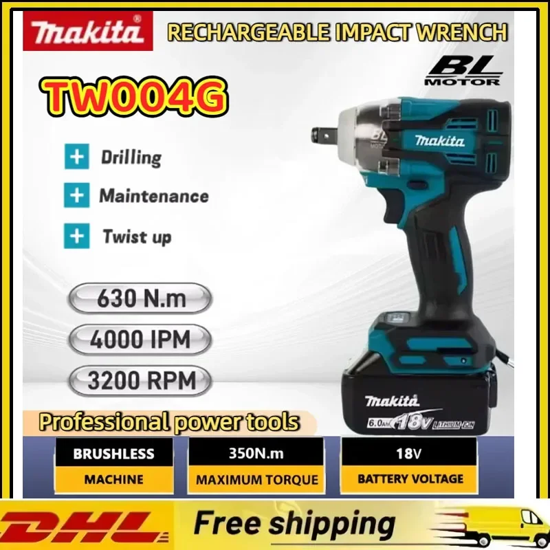 

Отвертка Makita Аккумуляторная дрель DTW600 Отвертка Бесщеточный электрический отверток, совместимый с аккумулятором Makita 18 В