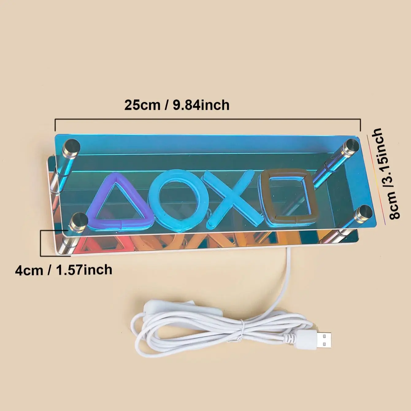 1pc New Trend XOXO LED Infinity Mirror Light Wall Mounted& Table Mounted USB Powered Birthday Gift Party Decor Room Decor Light