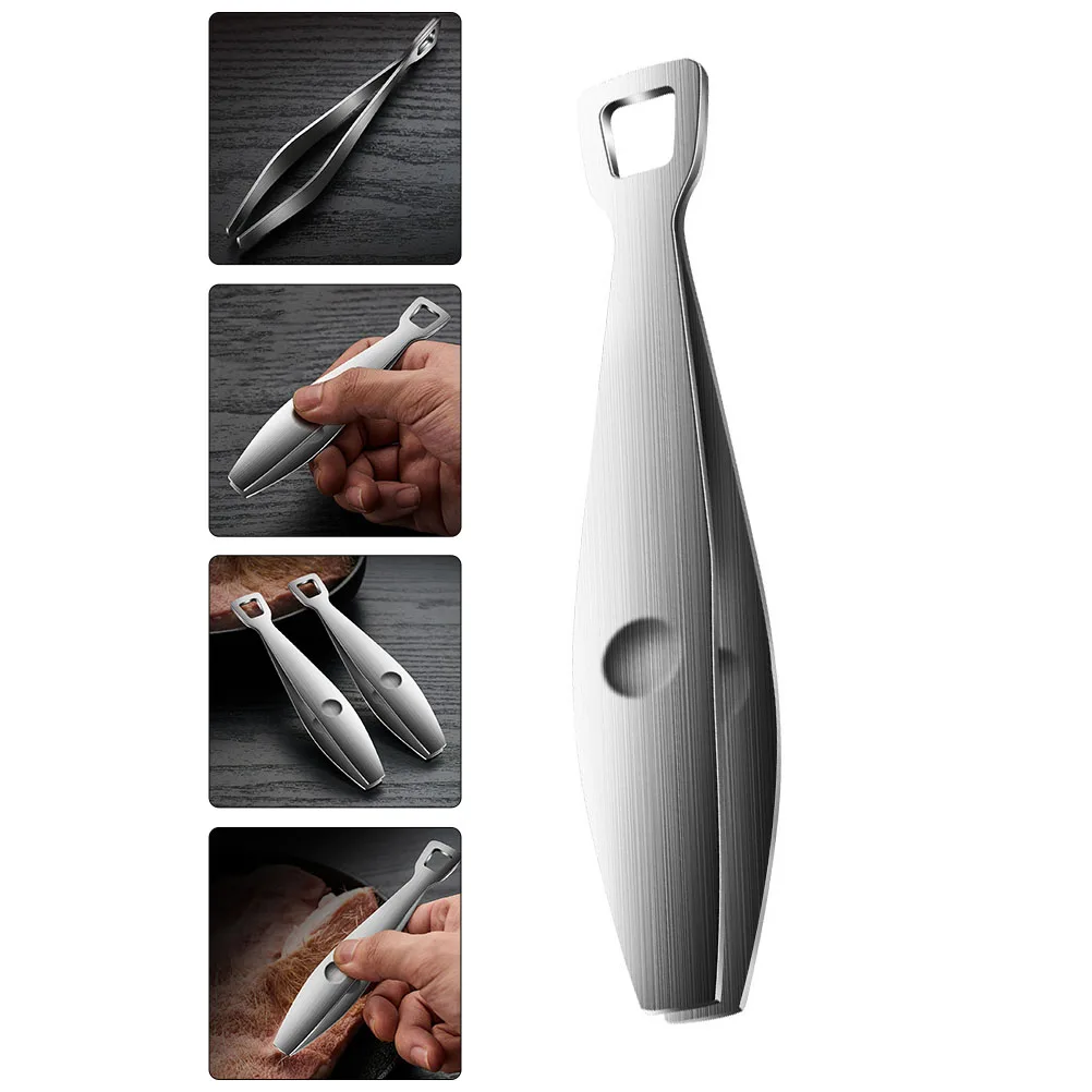 

1pc Stainless Steel Pig Hair Clip Fish Bone Tweezer Hair Remover Kitchen Supply Manual Precision Tip Tool Durable Kitchen