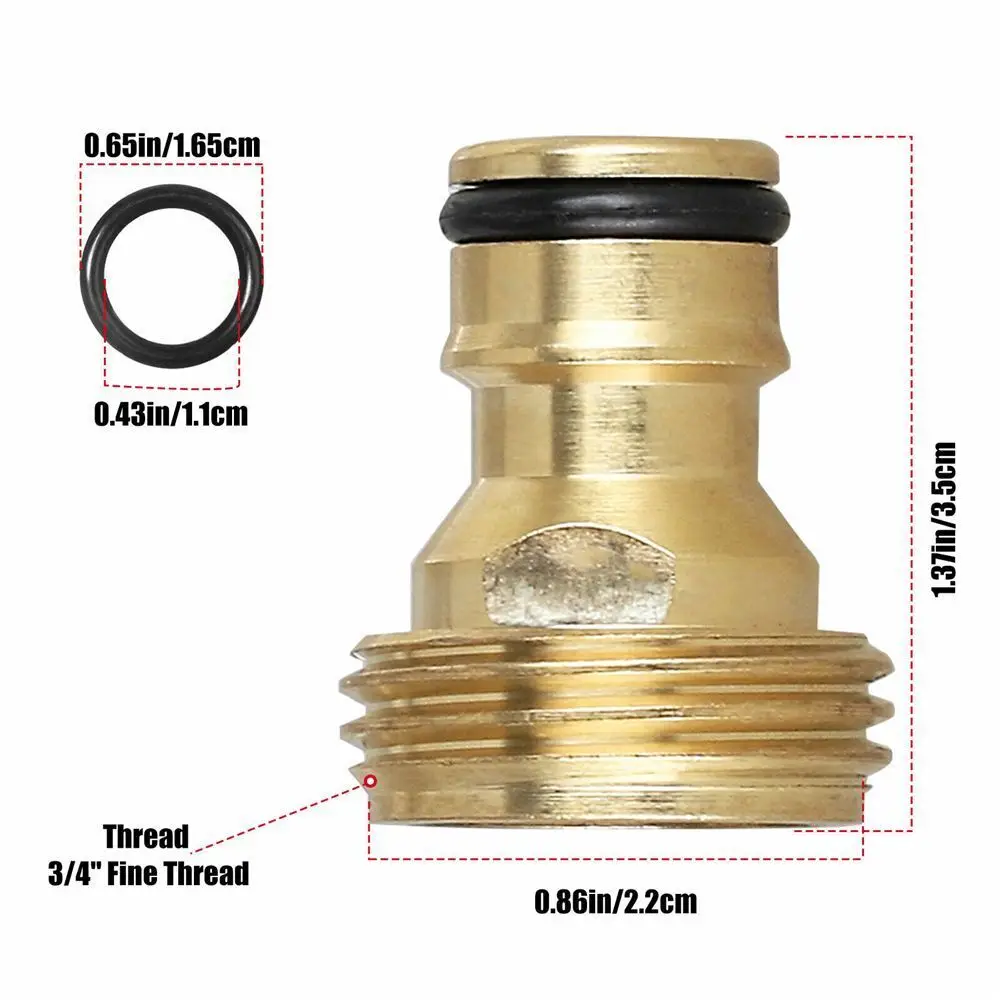 Garden Hose Quick Connect 3/4' Male Female Solid Brass Water Pipe Fittings GHT 3/4 Inch Threaded Coupling Irrigation Adapter