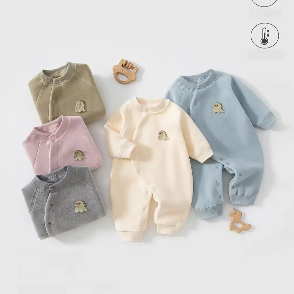 Wholesale Newborn Baby Romper 3-24M Cute Dinosaur Clothes for Newborn Girls Autumn Warm Toddler Jumpsuit Toddlers Boys Clothes