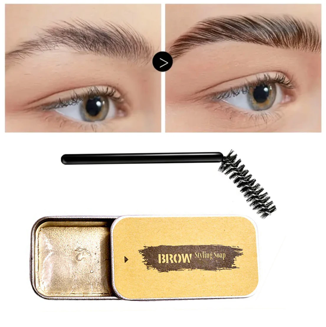 Strong Hold Brow Styling Soap - 10 Sec Fluffy Feathery Brows, Natural Lift & Texture | Long-Lasting Lamination Effect