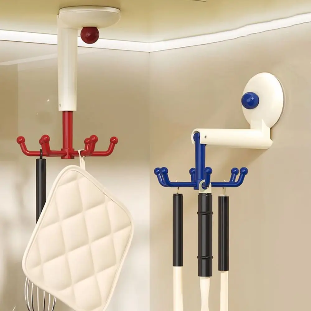 

360 ° Вращающийся крючок Dopamine с 6 когтями, настенная подвесная вешалка без перфорации, многоразовая экономия места, крючок на присоске, бытовой