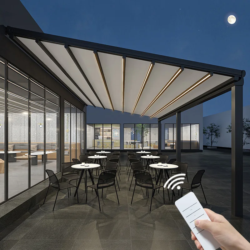 

Outdoor Terrace Garden Exterior Roof Backyard Accessories Retractable Waterproof Awning Tents Pavilion Canopy Gazebo Pergola