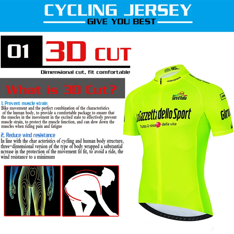 Tour De Italy D'ITALIA 7 Hours Pad Cycling Clothes for Men Mtb Shirt Men's Cycling T-shirt Mountain Bikes Kit Bike Jersey Shorts