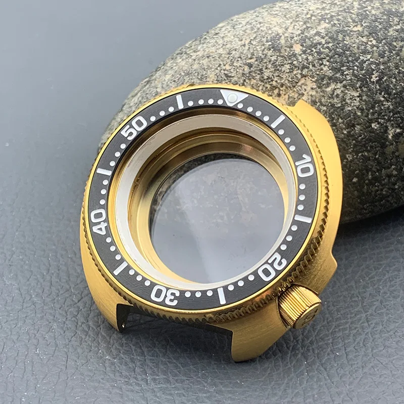 Gold 6105 6309 Turtle Abalone Watch Case Crown at 4.1 Fit NH35 NH36 Movement 200m Waterproof Resistance Diving Men's Watch Case image 3
