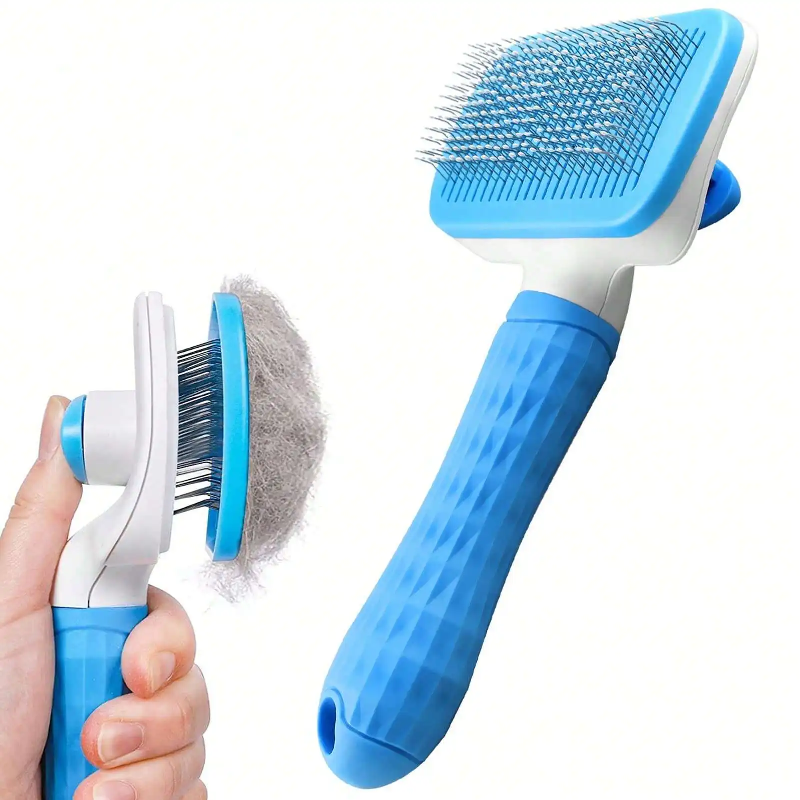 

1pc Pet Grooming Brush, Deshedding Tool For Dogs And Cats, One-Click Loose Undercoat Removal, Pet Grooming Tool