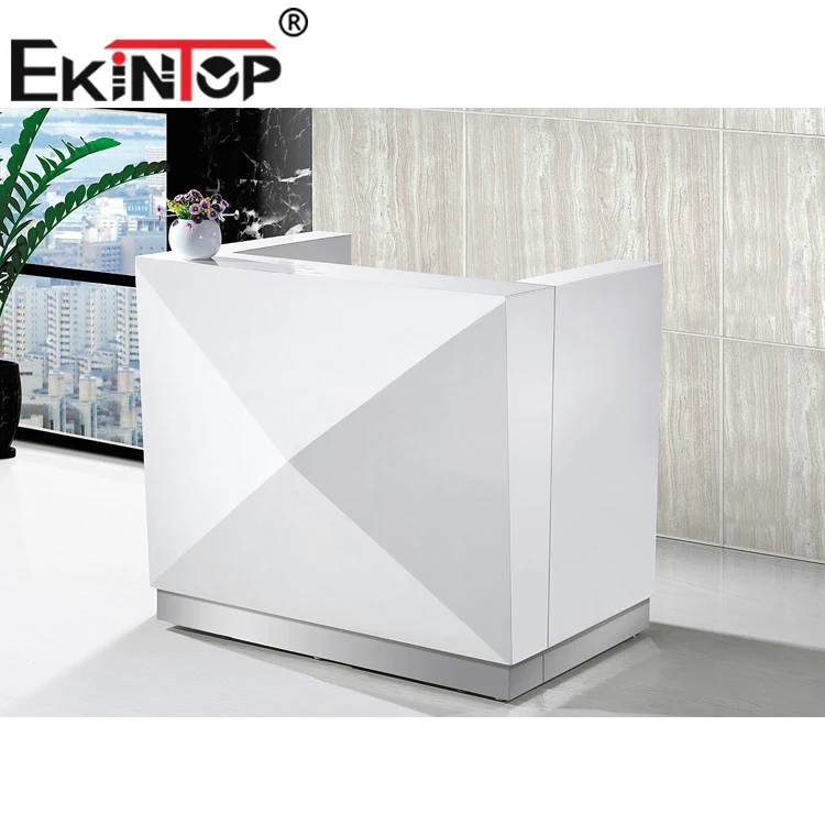 Ekintop new design popular barber shop reception counter table high gloss reception desk