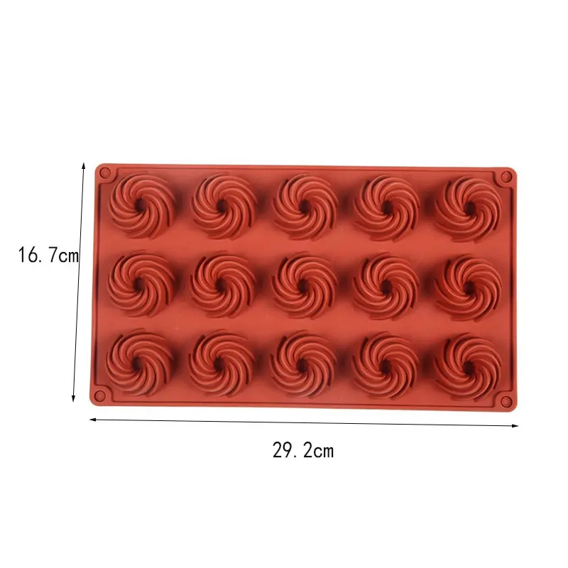 Silicone Cookie Mold Swirl Chocolate Cookie Baking Mould Oven Freezer Safe 15 Cavities Muffin Biscuit Mold Baking & Pastry Tools