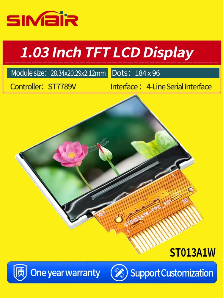 الأصلي ST0103A2W-WSNLW-F ST013A1W-FPC-A02 IPS Screen184x96 1.03 بوصة TFT شاشة الكريستال السائل SPI واجهة ل Anki جديد ناقلات روبوت