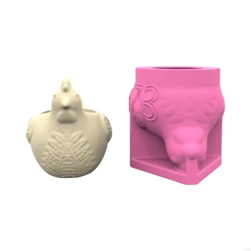 

N58F Hen Cement Pots Molds Perfect for Epoxy Resin Cement Clay and Planter