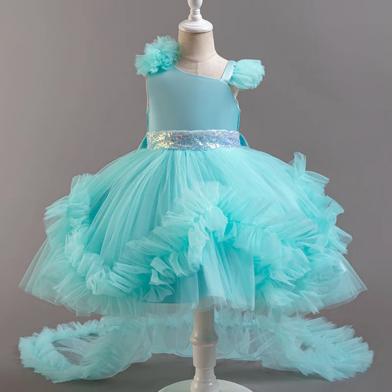 Baby Girls Party Dresses Sleeveless Eleagnt Solid Wedding Evening Ball Gown Holiday Costume Tulle Dress For Little Girl