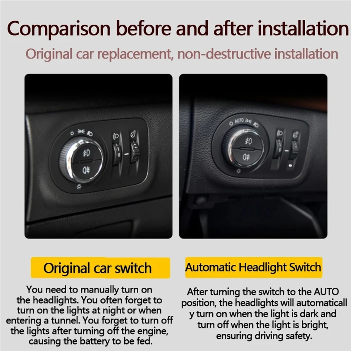 

#59F Automotive Parts & Accessories,Auto Headlight Switch Fog Lamp Control Button Module for Opel,ABS