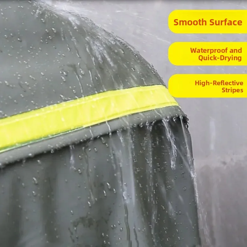 Long Separate Men's Raincoat And Trousers Set Waterproof  Vehicle Riding Rainwear Full Body Adult Pure Color Umbrella