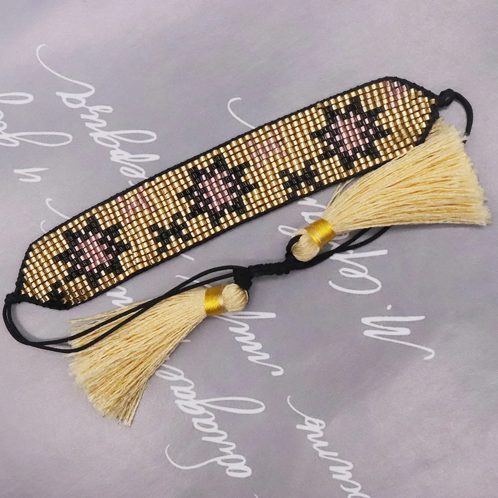 

Beaded bracelet Originality Hand knitting Bohemia Adjustable Snowflake Design Geometry Tide Simple Rice bead bracelet