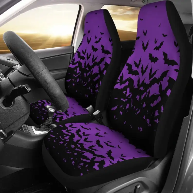 

Swarming Bats Car Seats Covers (Set of 2), Gothic Car Seats Covers, Halloween Car Seats Covers, Witchy Halloween Car Seats Cover