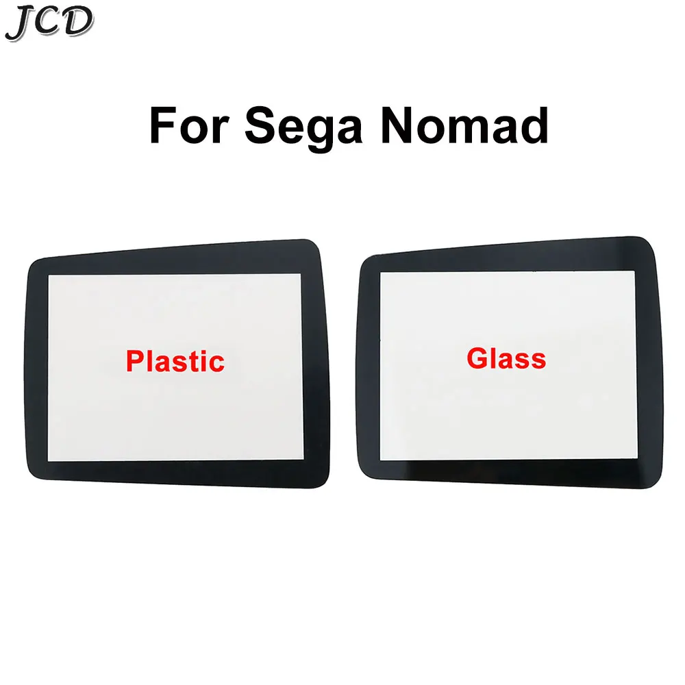 JCD For Sega Nomad System Console Glass Plastic Protective Screen Lens Protector Panel Cover Back Adhesive Replacement