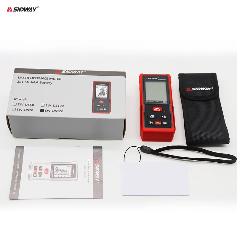 SNDWAY Laser Rangefinder 120m 100m 70m 50m Laser Distance Meter Electronic Roulette Digital Rang Finder Trena Tape Lazer Measure