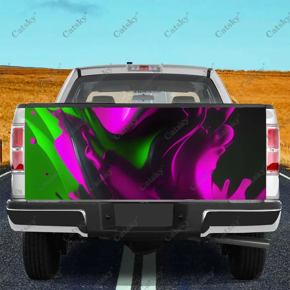 

Blue and Orange Colorful Truck Tailgate Wrap Professional Grade Material Universal Fit for Full Size Trucks Weatherproof