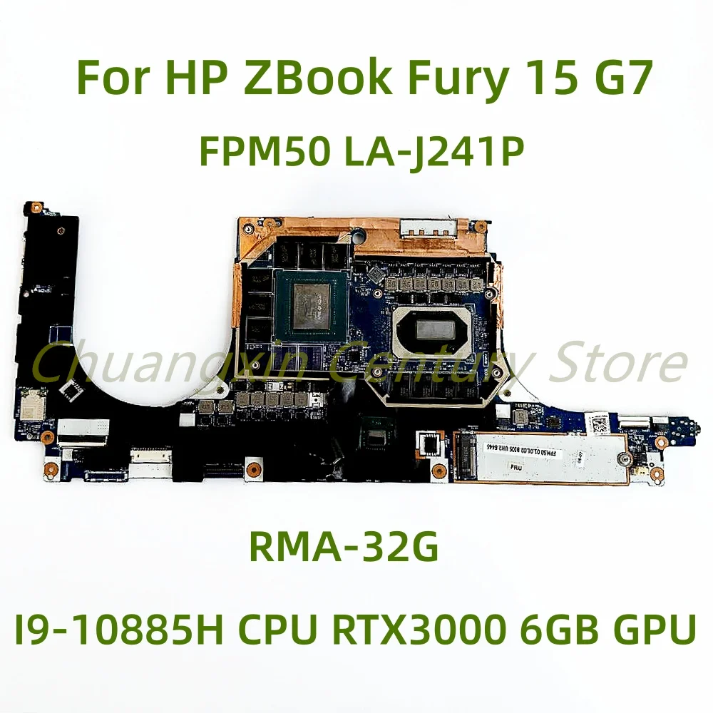 Suitable for HP 15 G7 laptop motherboard  LA-J241P with I7 I9-10TH CPU RTX2060/RTX3000 6GB GPU RMA-16G/32G 100% Tested Fully