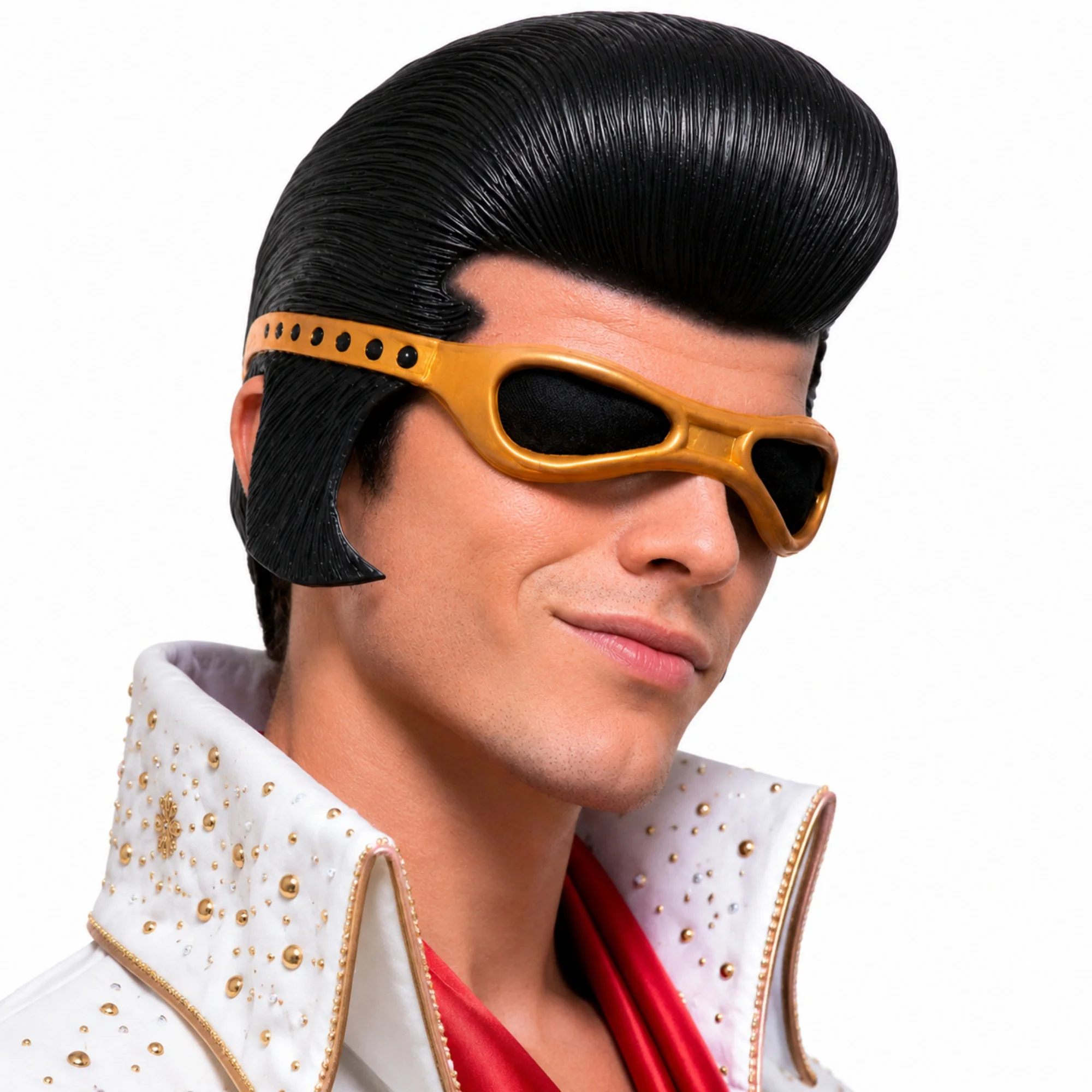Elvis Presley Inspired Tony Pitony Mask Rockstar Pompadour Vintage Latex Prop Adult Halloween Party Cosplay Accessory