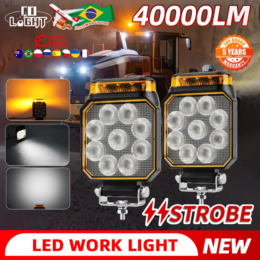 

CO LIGHT 4-дюймовый стробоскопический прожектор 9-32 В Автомобильный светодиодный рабочий свет Предупреждающий DRL для Jeep Truck Boat Tractor ATV Offroad 4X4 Barra LED
