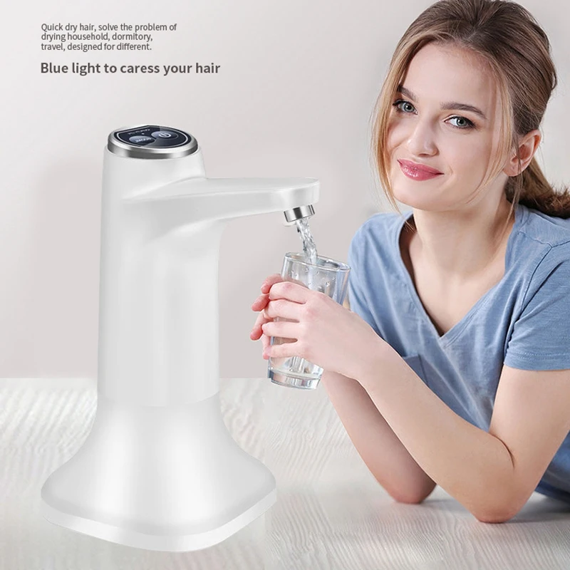 Pompe à eau électrique avec base pour salle de bain, distributeur d'eau USB, pompe à eau automatique portable, distributeur de bouteilles E27