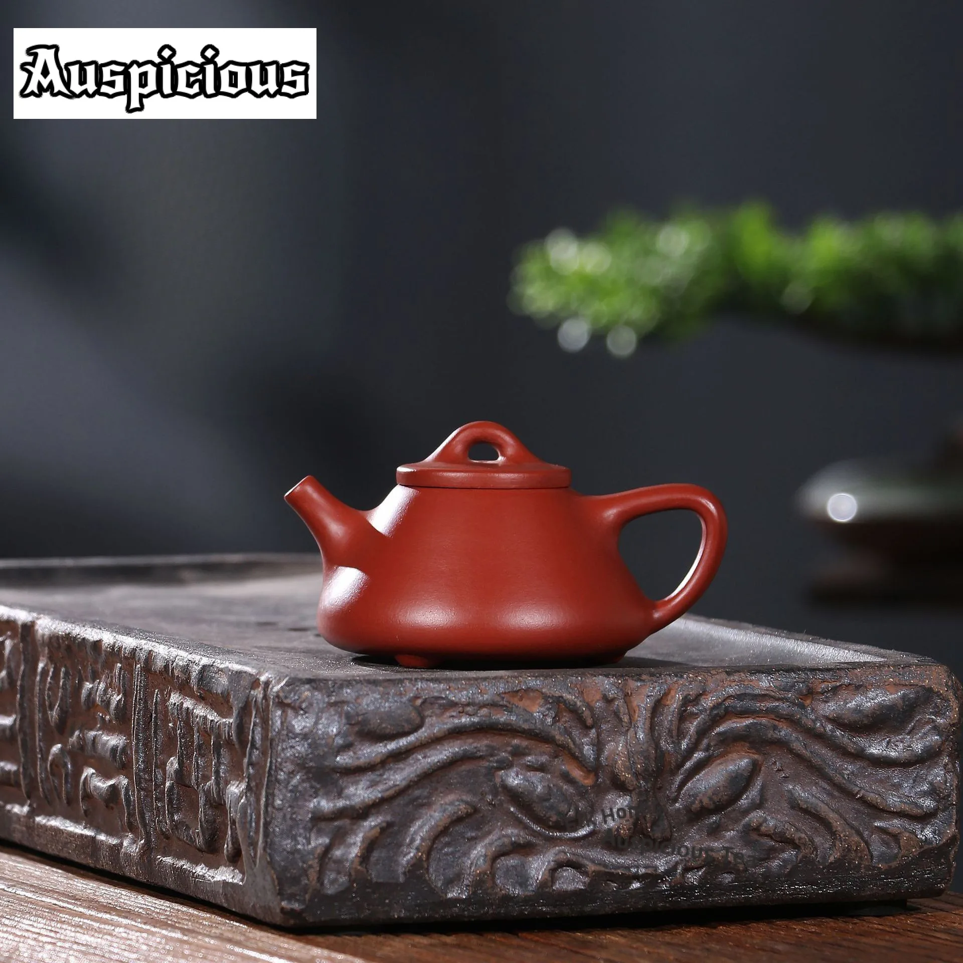 110ml Exquisite Yixing Purple Clay Teapots Handmade Stone Spoon Pot Raw Ore Dahongpao Mud Kettle With Filter Zisha Tea Set Tea