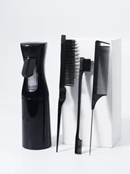 4-piece tip tail comb double-sided hair control brush and pressure spray bottle hairdressing tool set Special for real hair wigs