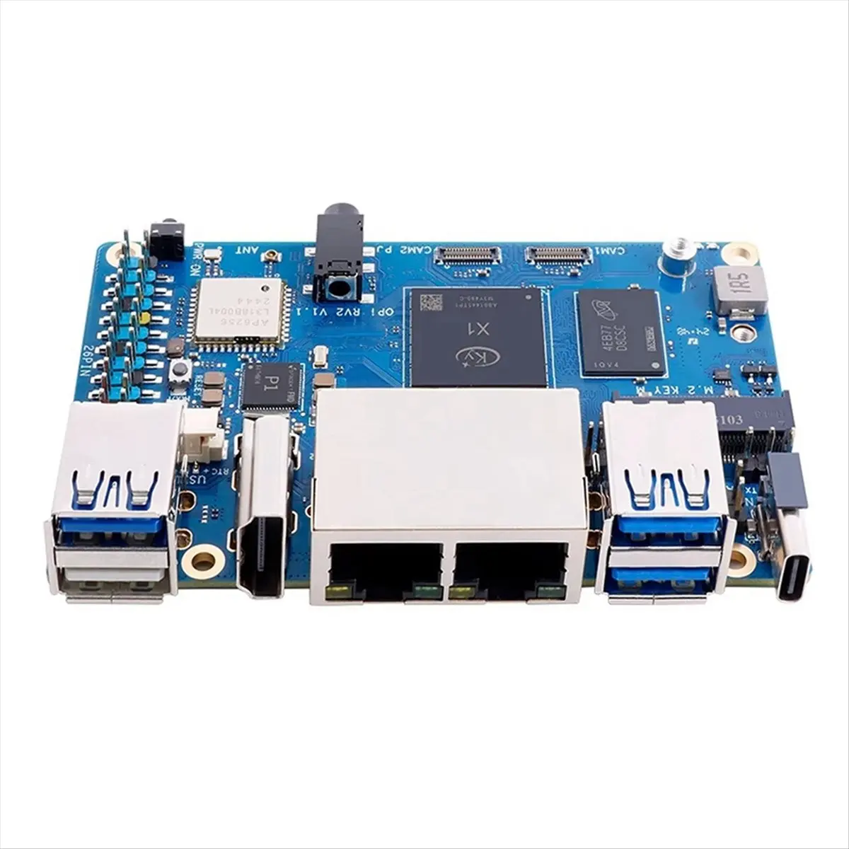 (ABDH) For Orange Pi RV2 8 Core RISC-V AI CPU Development Board 2 TOPS NPU WiFi+BT5.0 Gigabit Ethernet SBC M2 NVMe SSD 8GB