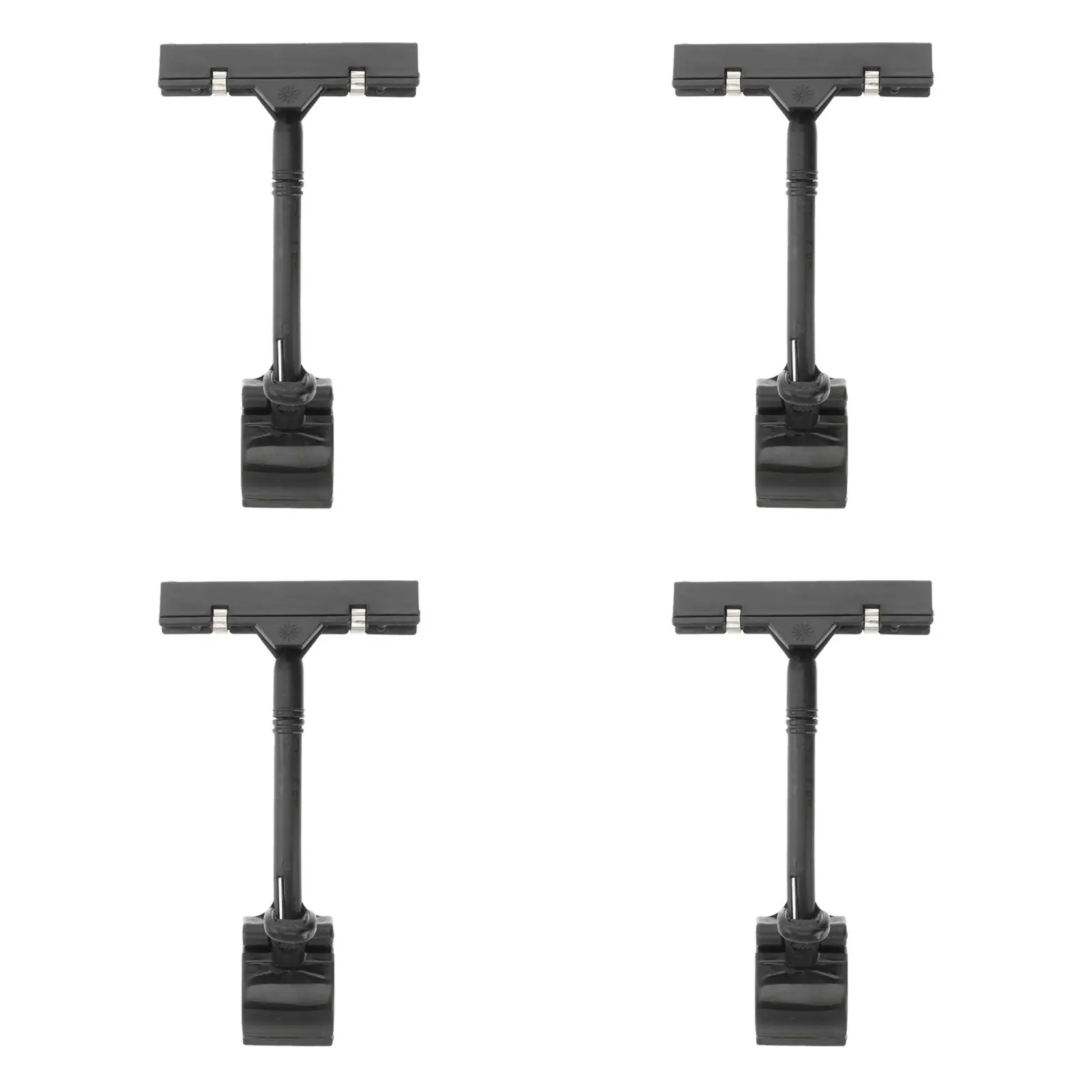 4Pcs Sturdy Rotatable Plastic Sign Clip Adjustable Merchandise Display Clip for Retail Stores Supermarkets Price Tags Holder