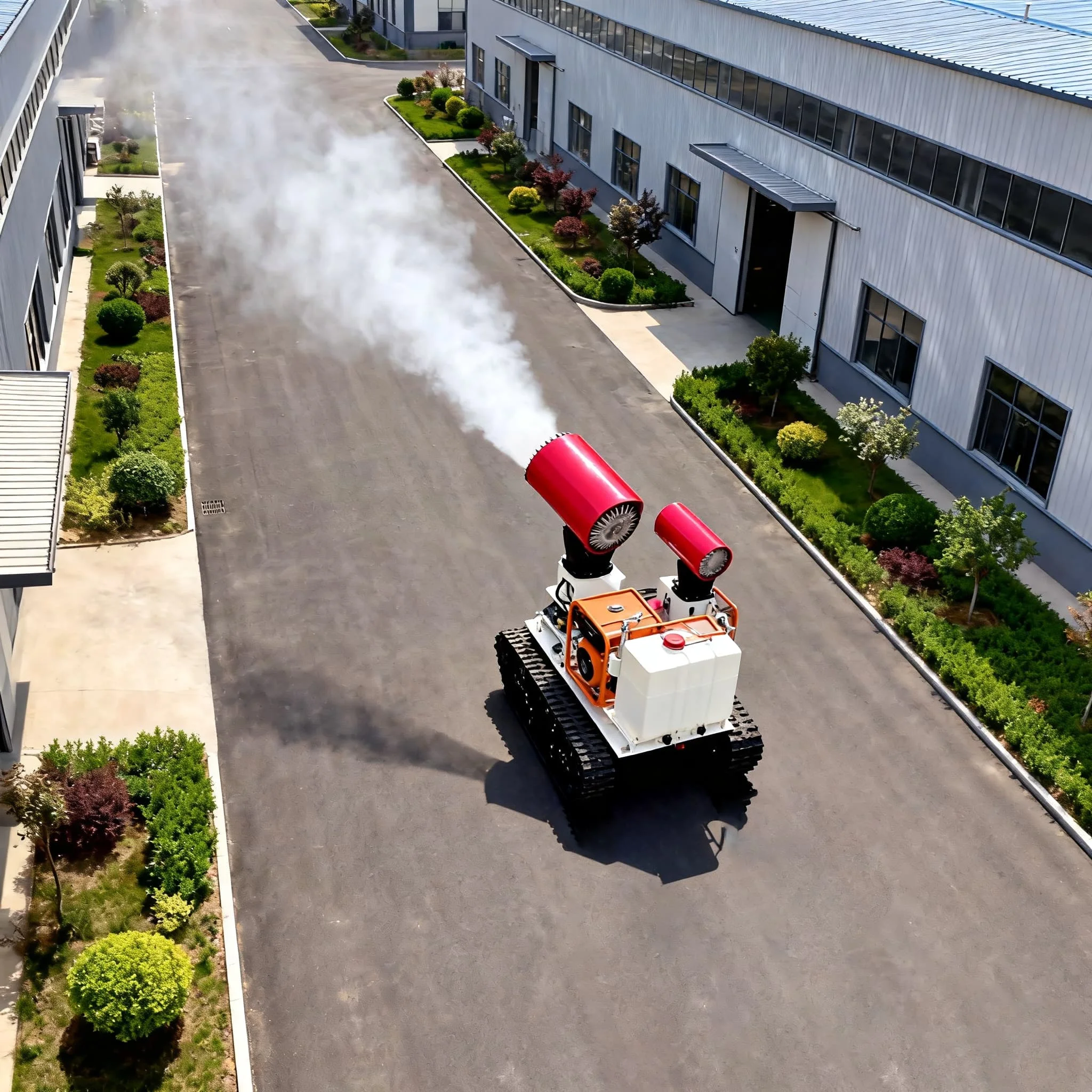 Crawler-type Air-Driven Fog Cannon Sprayer with 60m Range Remote Control-Fully Automatic Dust Removal Cooling Device Pump Motor