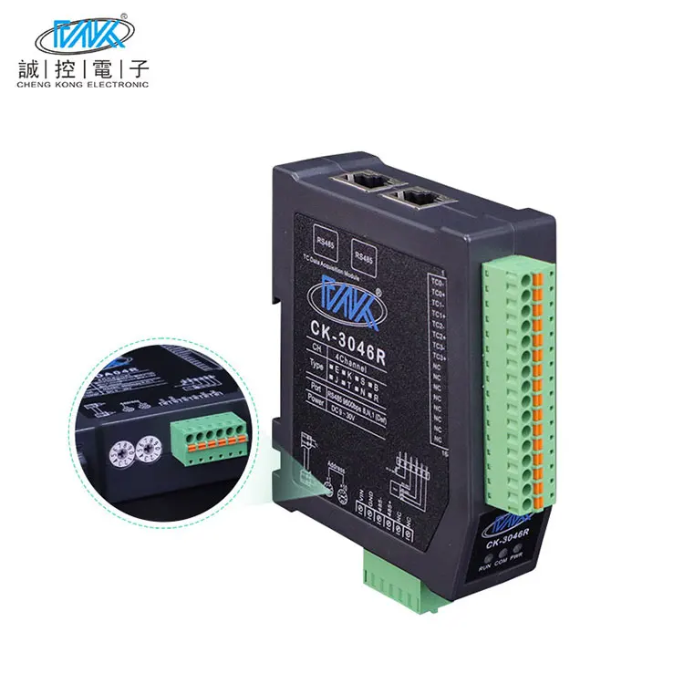 CK-3046R 4 ports RS485 Communication Ethernet/IP réseau Cascade Thermocouple entrée PLC Module d'extension IO à distance