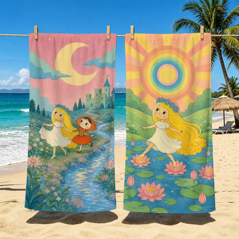 Cartoon V-Vila A-Amalka Towel Towel beach towel, quick drying absorbent bath towel for Swim,Gym,Camping,Outdoor hot