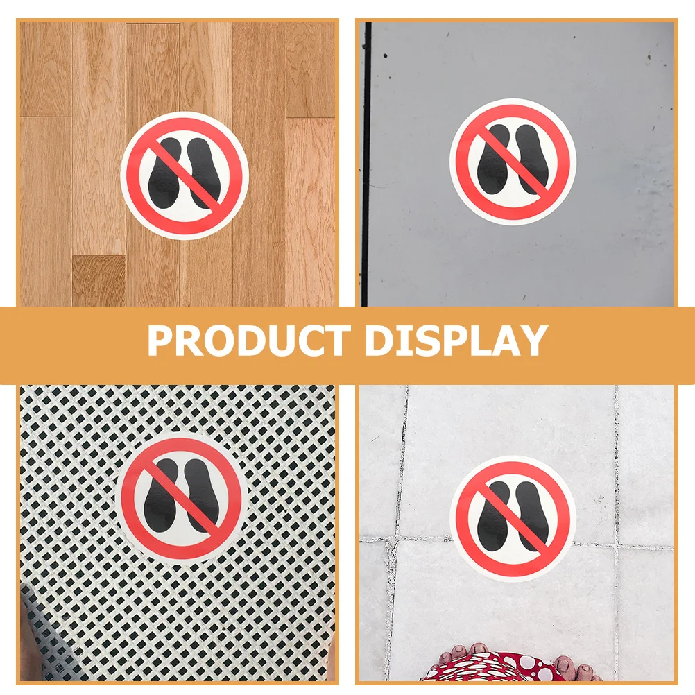 No Step Here Warning Decal Round Sticker Highly Visible Safety Sign for Malls Parks Easy to Paste Long Term Use