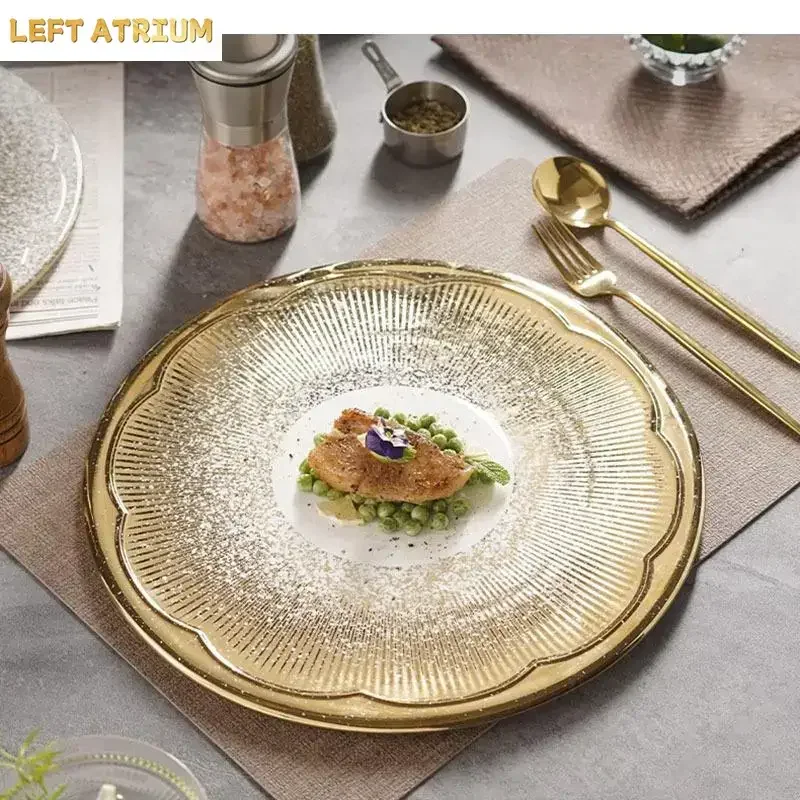 Texture Ceramic Dinner Plate Steak Dessert Sushi Plates Spaghetti Restaurant Specialty Tableware