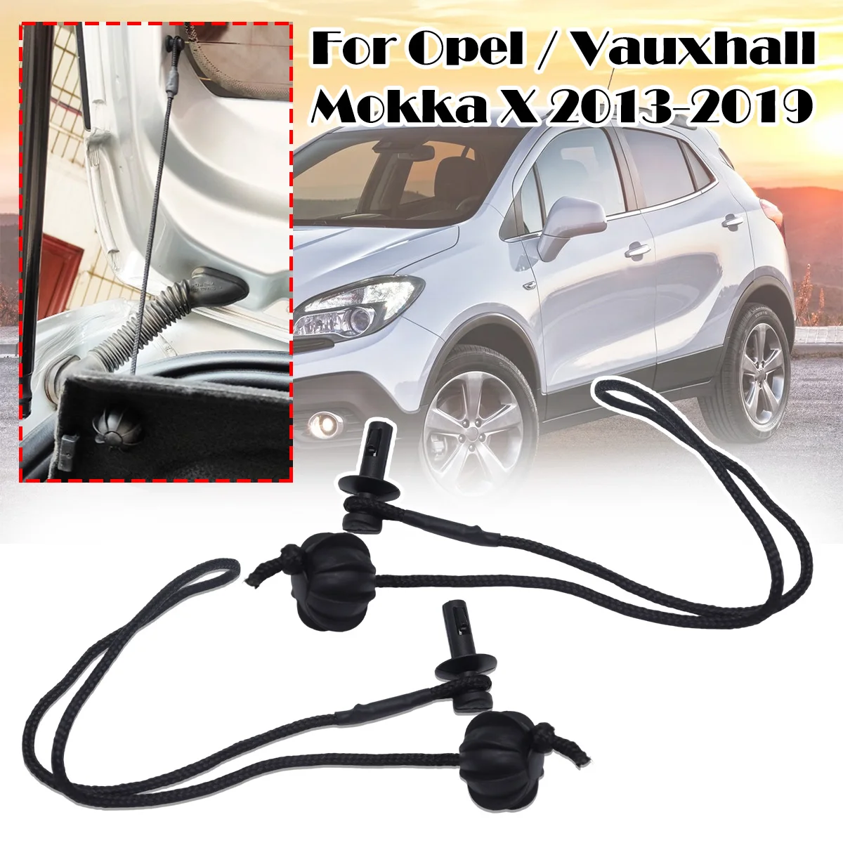 

For Opel Mokka X Buick Encore 2013-2019 Rear Boot Trunk Parcel Shelf Tray Strap String Rivet Bracket Clips Side Trim Pivot Rope