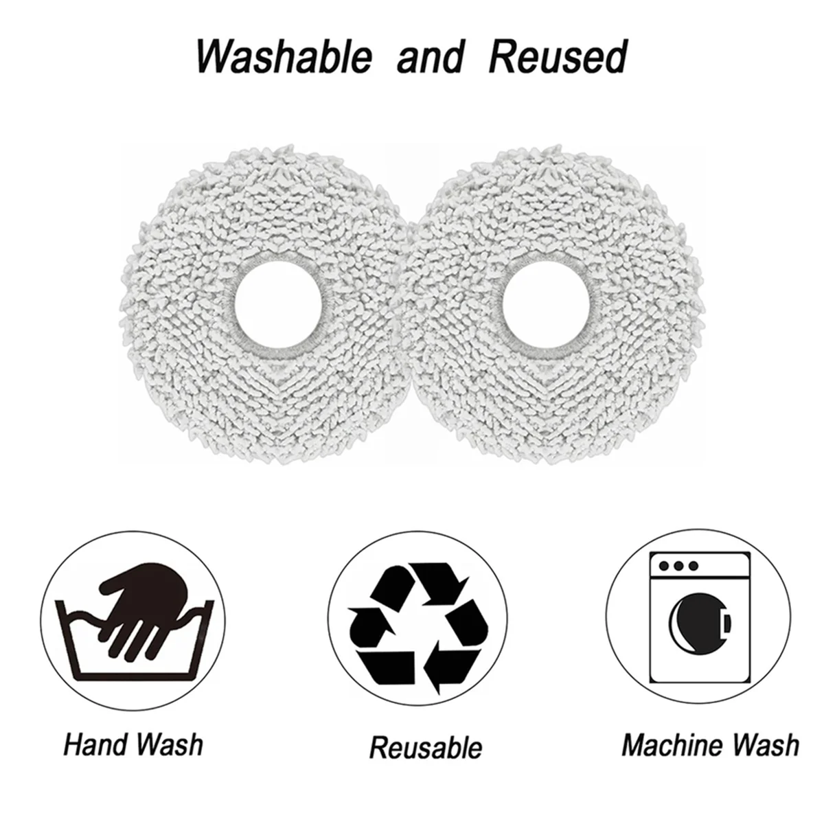 24PCS Mop Cloths for EUREKA J12 Ultra/Midea V12 Robot Vacuum Cleaner Parts Mop Pads Household Cleaning
