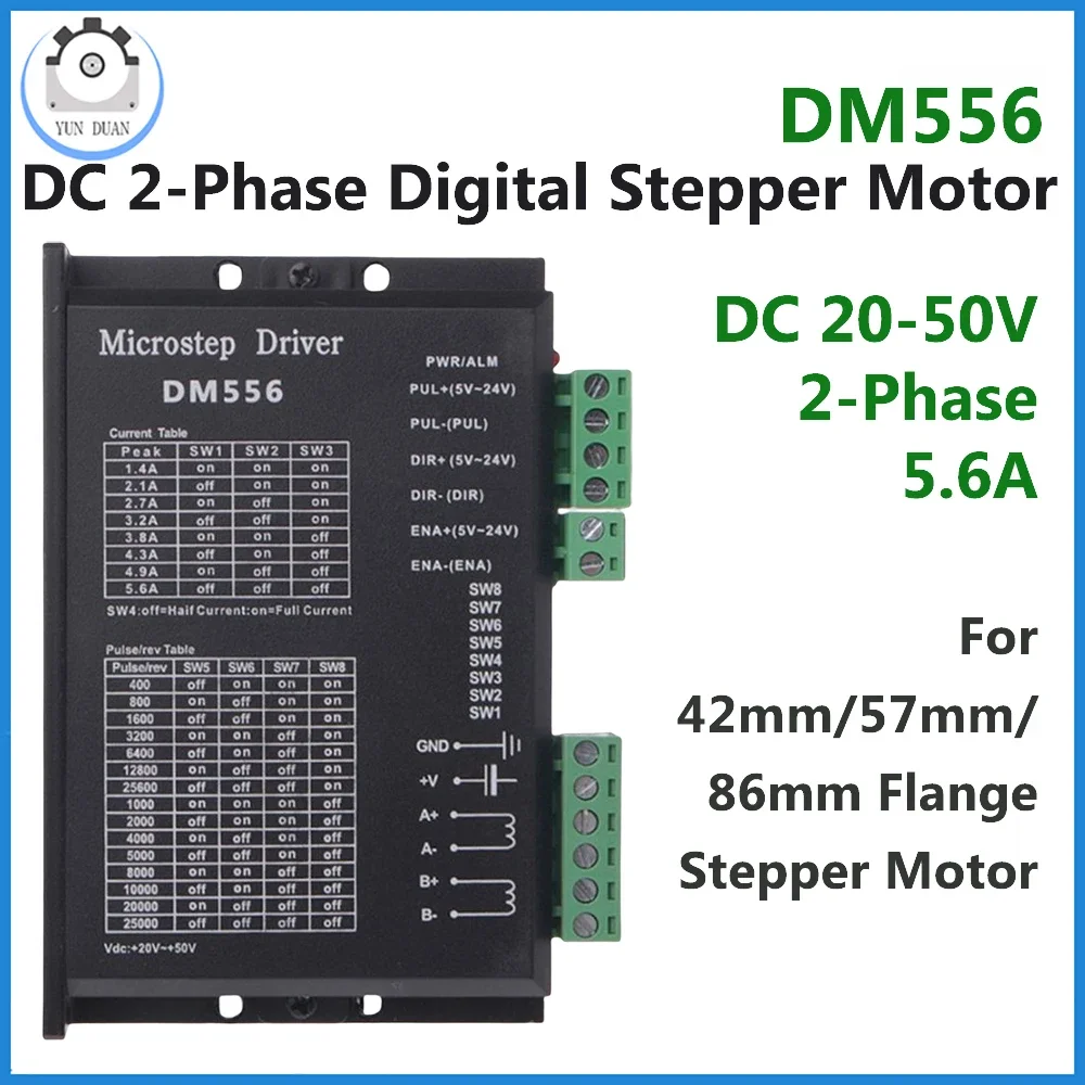 Ratio 30:1 Turbine Worm Gearbox RV30 Reducer +Nema23 1.2NM 56MM Stepper Motor+5.6A DM556 Drive+DC 24V 200W Power Supply Kit