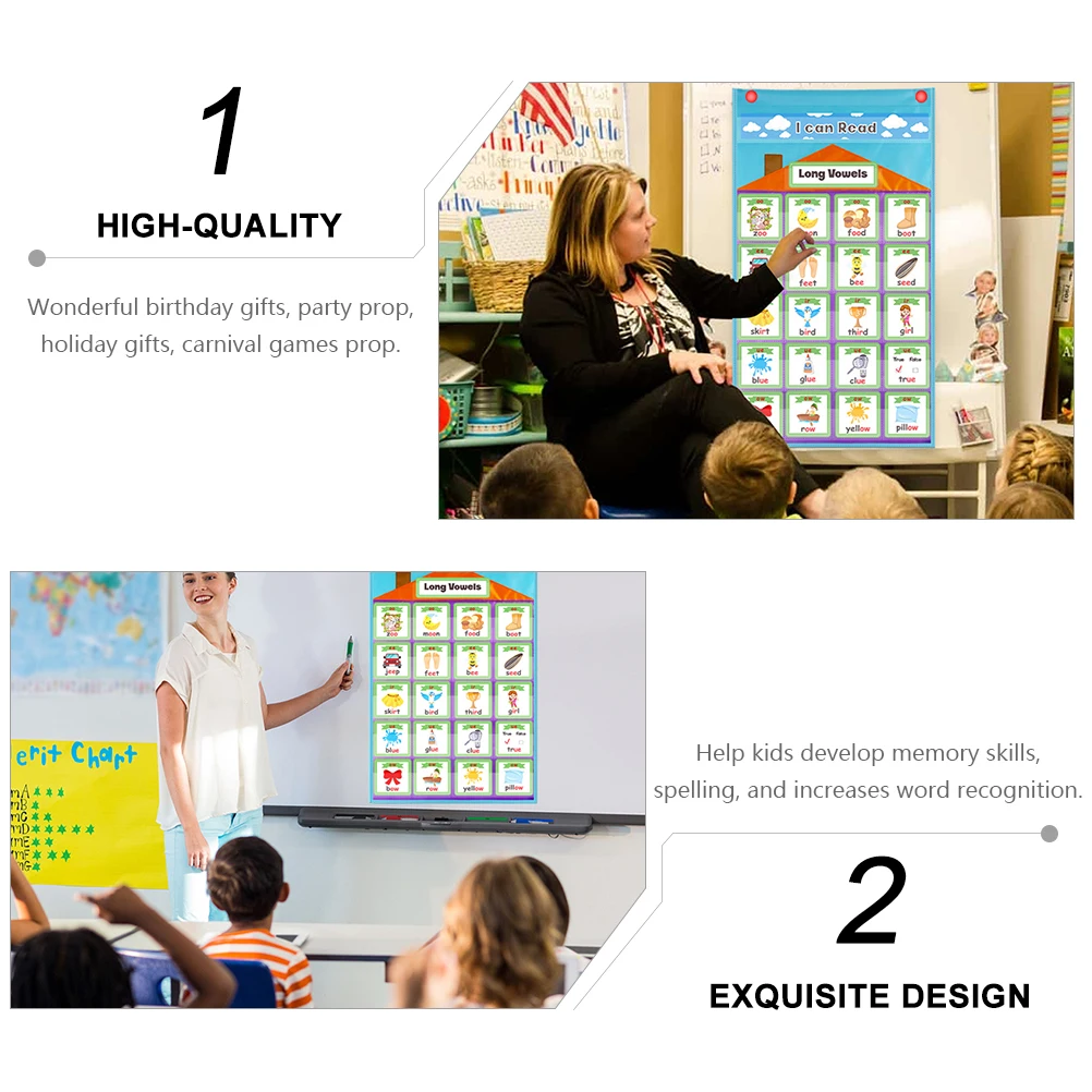 

Letter Card Set English Cards Learning Premium Pocket Chart Hanging Portable Pvc