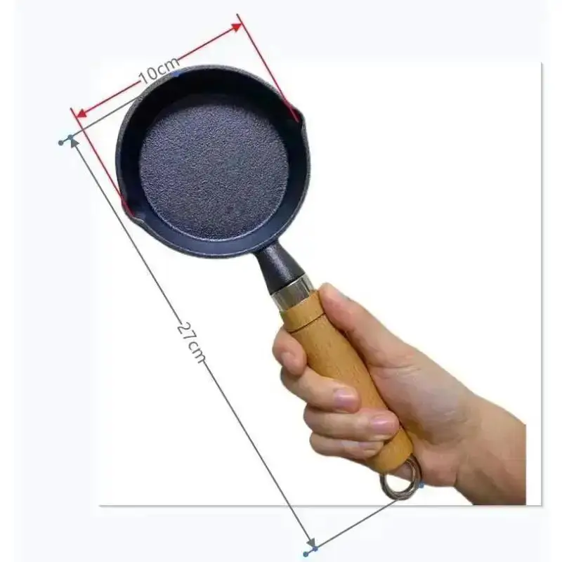 Mini Cast Iron Frying Pan Non Stick Pan Dumpling Hot Frying Pan Household Kitchen Breakfast Frying Pan Portable Small Boiled Egg