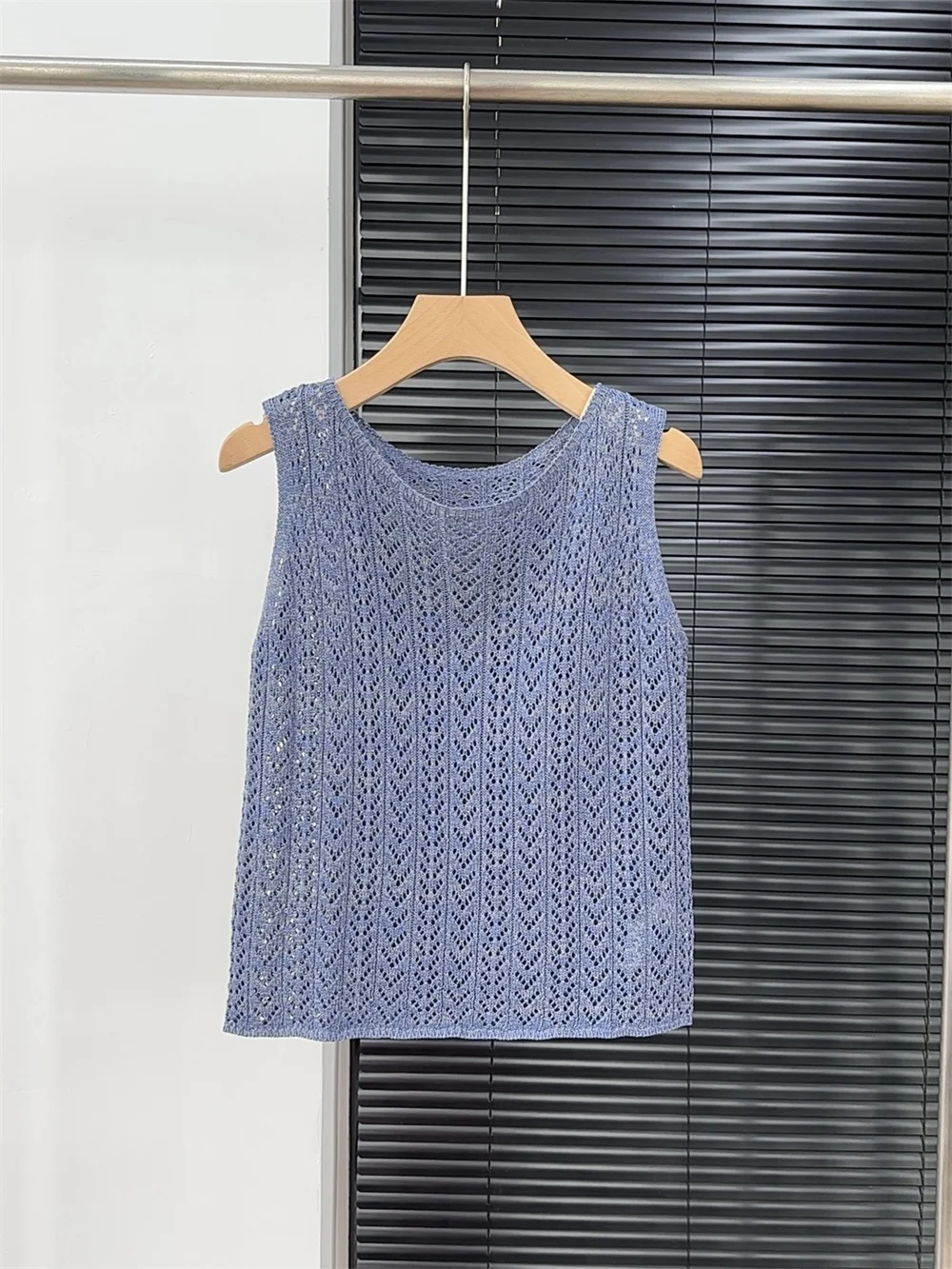 Women's Clothes Pullover Round Neck Hollow-out Sleeveless Vest Casual Fashion Commuter Versatile Knit Top