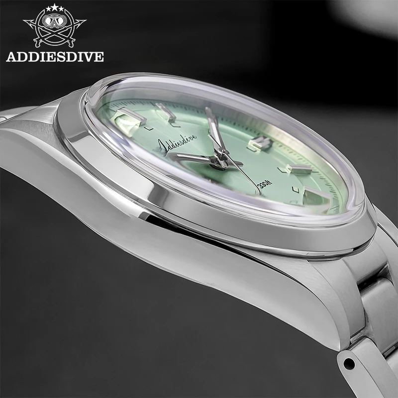 

ADDIESDIVE 36mm Luxury Women's Watches VH31 Bubble Glass 10Bar Waterproof BGW9 Super Luminous Steel Quartz Wristwatch for Ladies