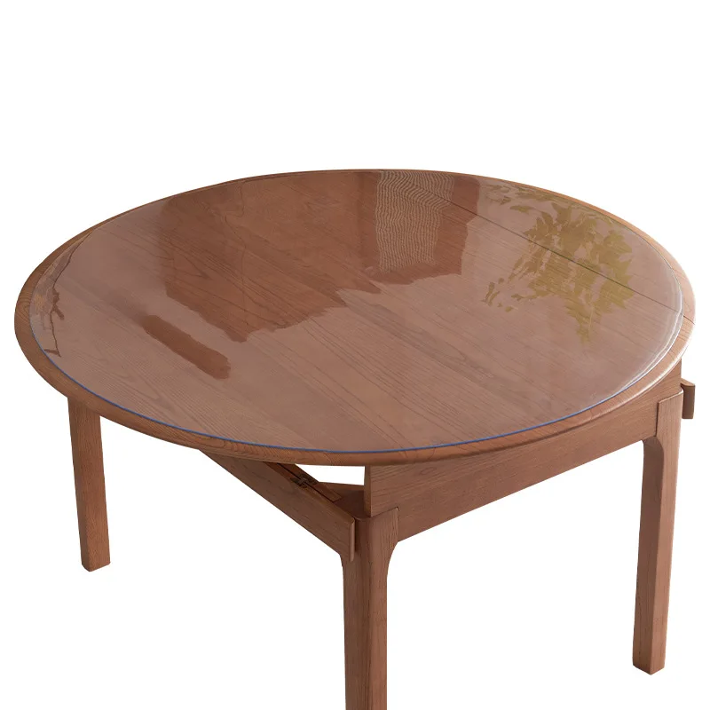 70/80/90cmRound Transparent PVC Table Cloth Waterproof Soft Glass Desk Mat Circular Dining Cover Anti-Slip Tablecloth Protector