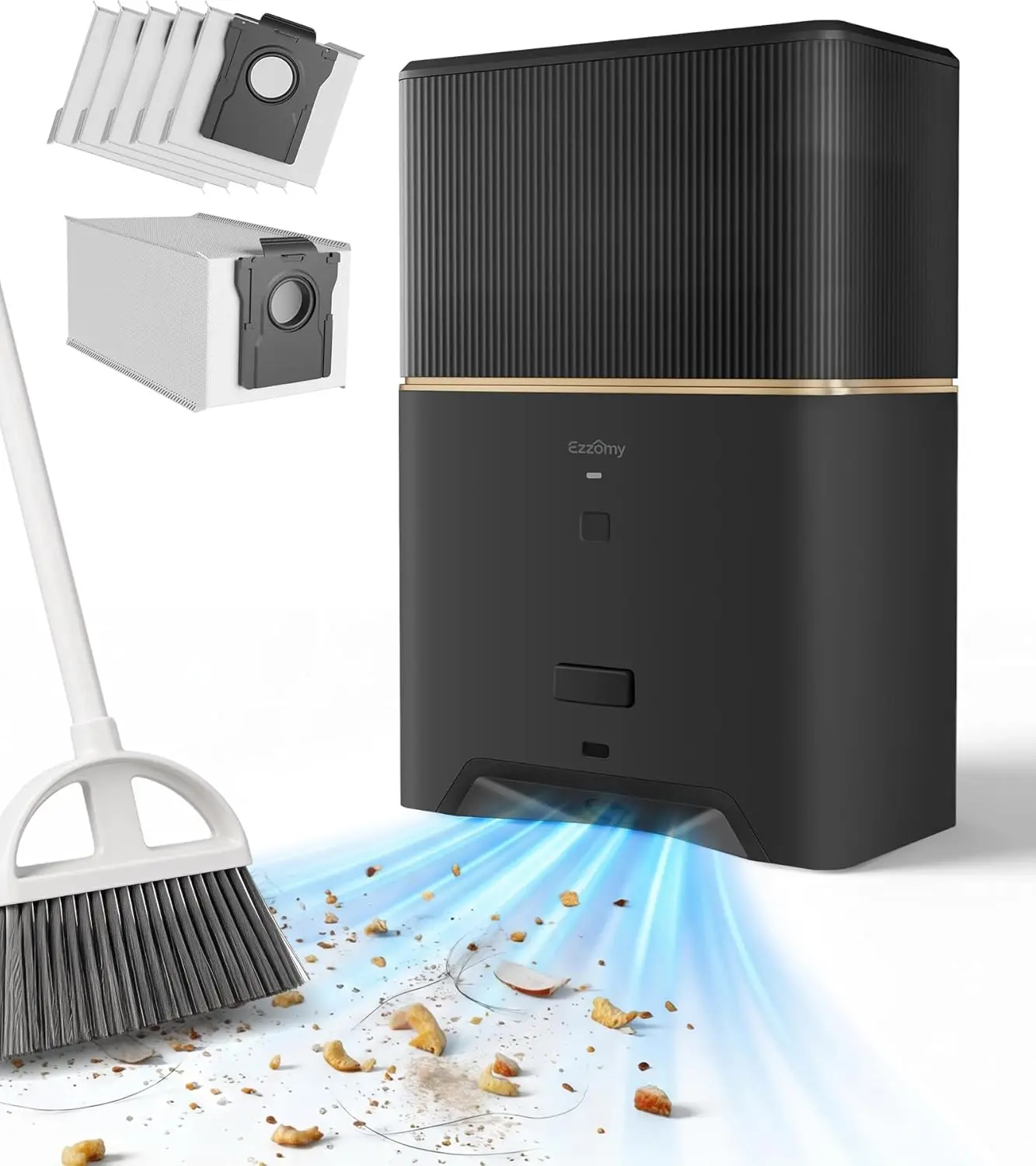 

Touchless Vacuum Automatic Dustpan, Bagged Design with Replaceable Dust Bags, Up to 3-Month No Cleaning, 26,000Pa Powerful Sucti