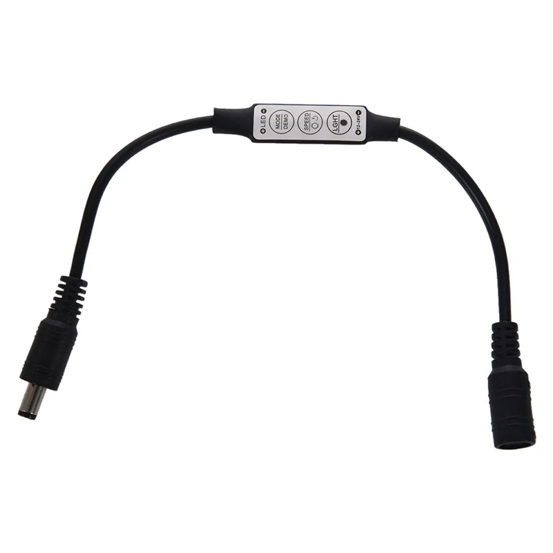 M13K-6X Low-Profile Inline Controller Mini 3 Key Dimmer Switch For LED Strip Light Black