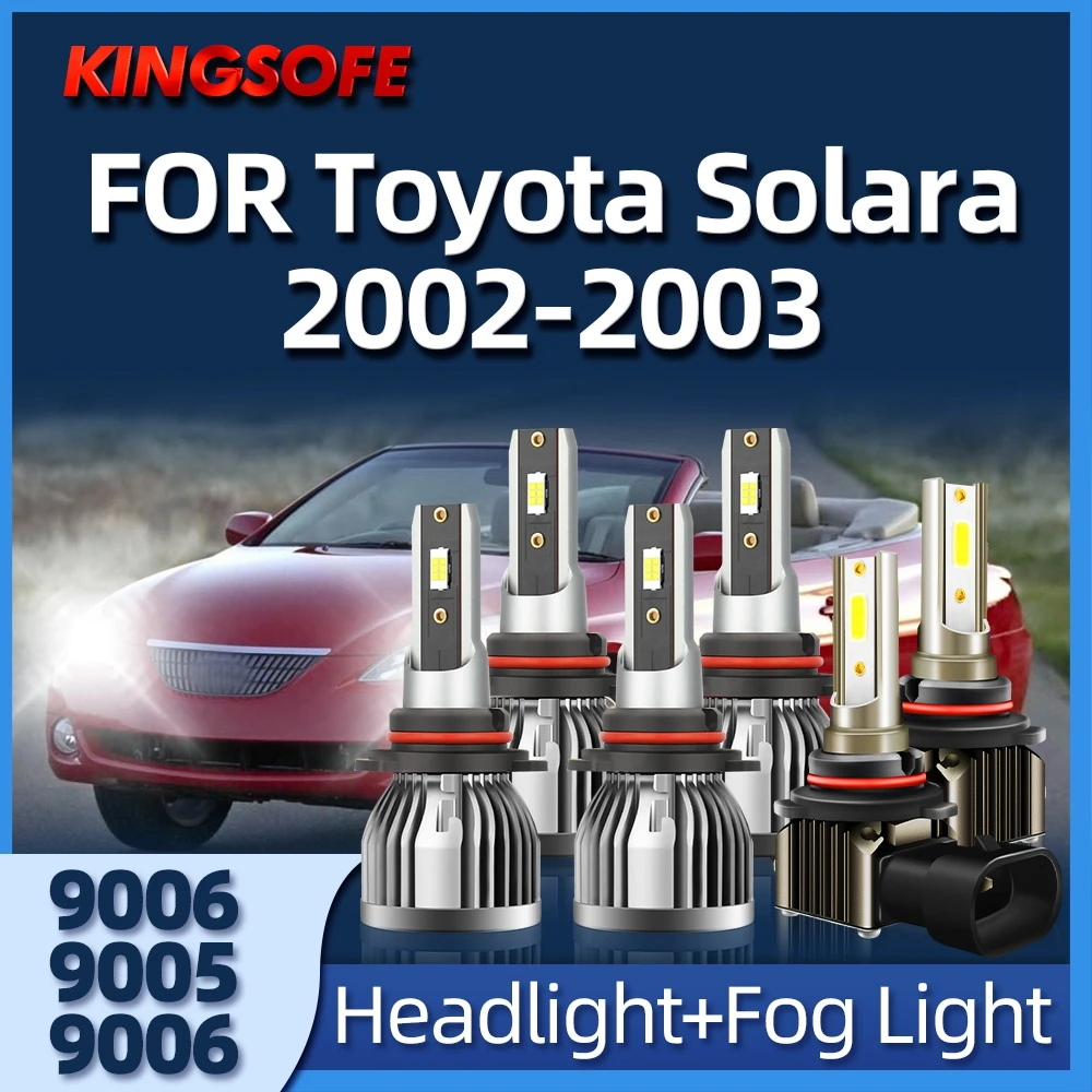 

KINGSOFE Led Car Headlight 2/6PCS Bulbs Driving Lights 9005 HB3 9006 HB4 12V 24V For Toyota Solara 2002-2003