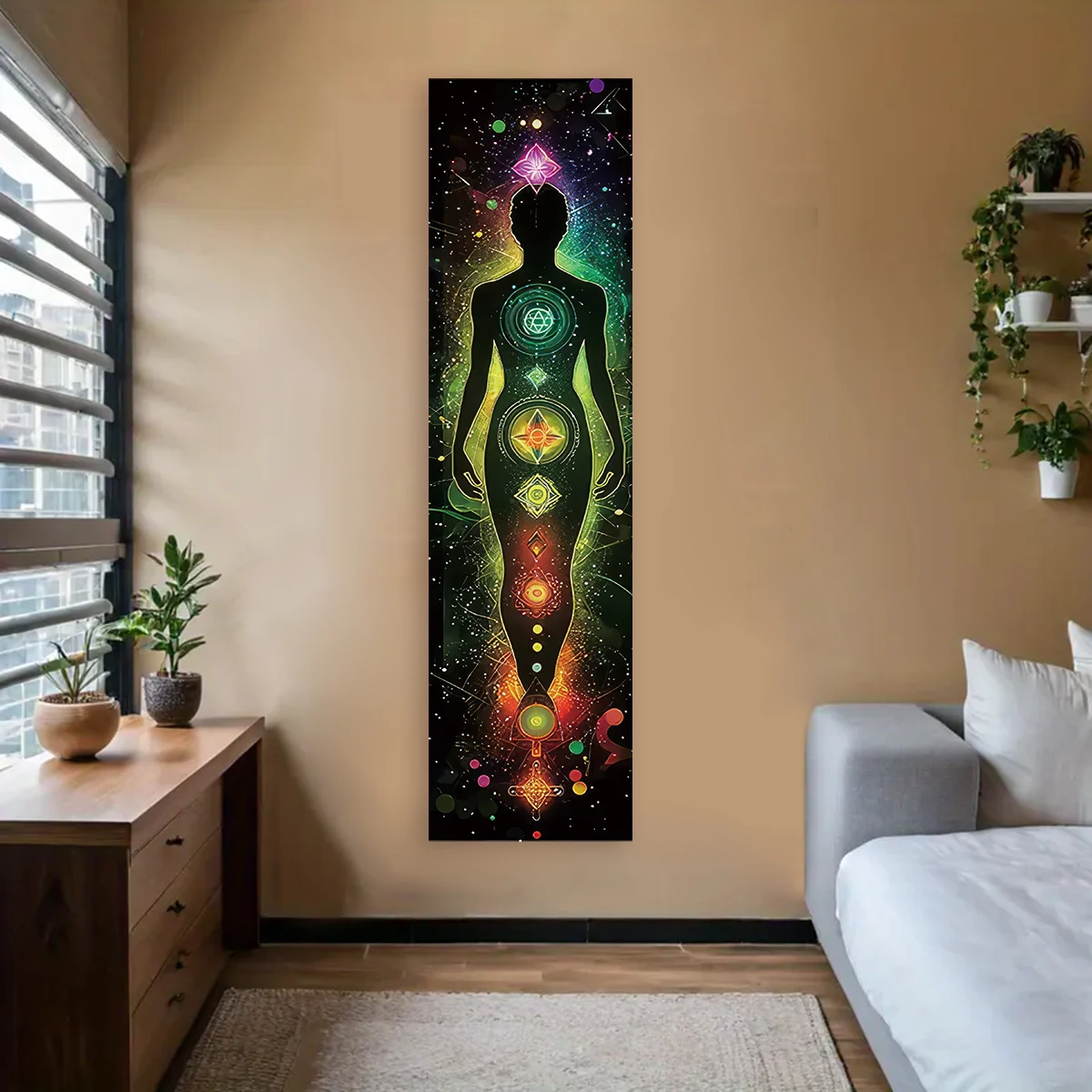 Tapestry Wall Hanging Tapestry Clearance Vibrant Chakra Energy Vertical Tapestry Wall Hanging Mandala Meditation Wall Decor