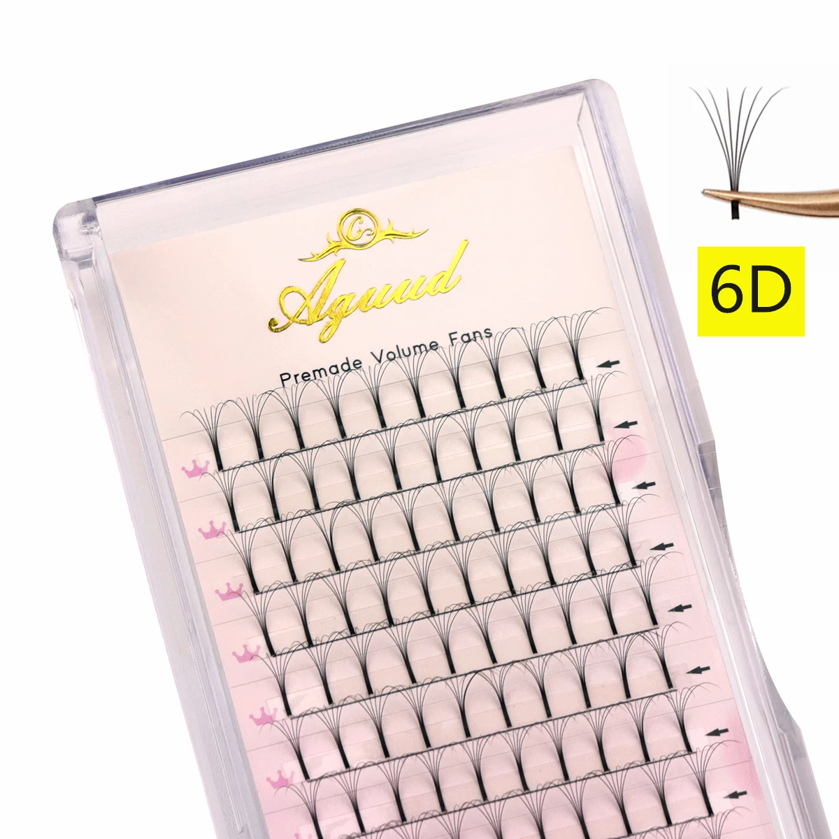 Schwarz 3d/4d/5d/6d vorgefertigte Volumen ventilatoren hand gefertigte flauschige individuelle Promaden fächer Wimpern langer Stiel russische Volumen Wimpern verlängerung – Detail 10