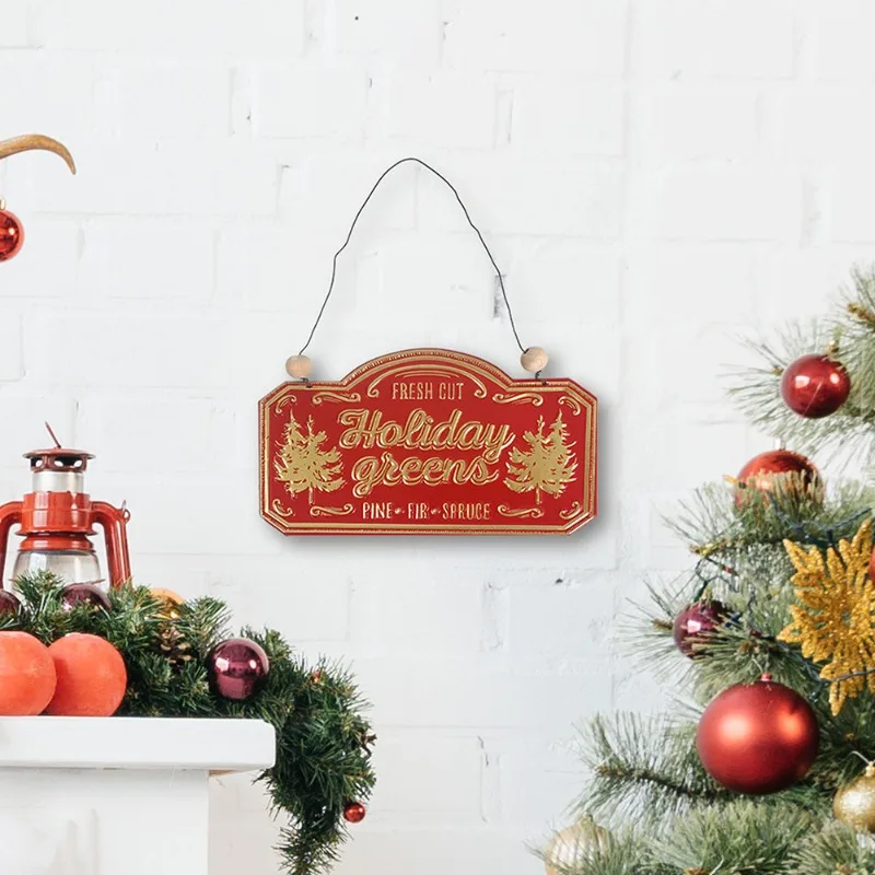 Christmas decorations wrought iron wall decoration Christmas tree fireplace decoration listing door pendant Christmas travel com